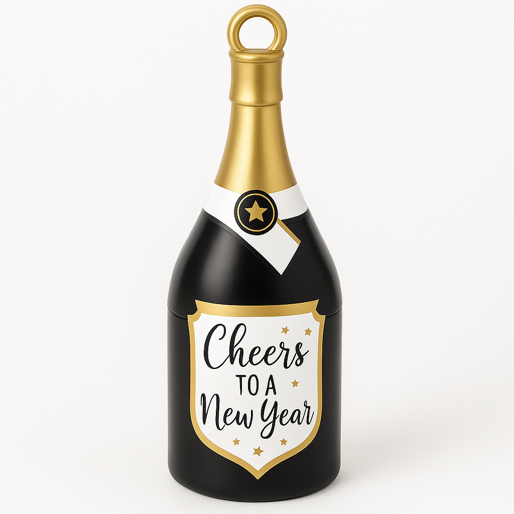 Champagne Bottle Balloon Weight for New Year's Eve Celebrations
