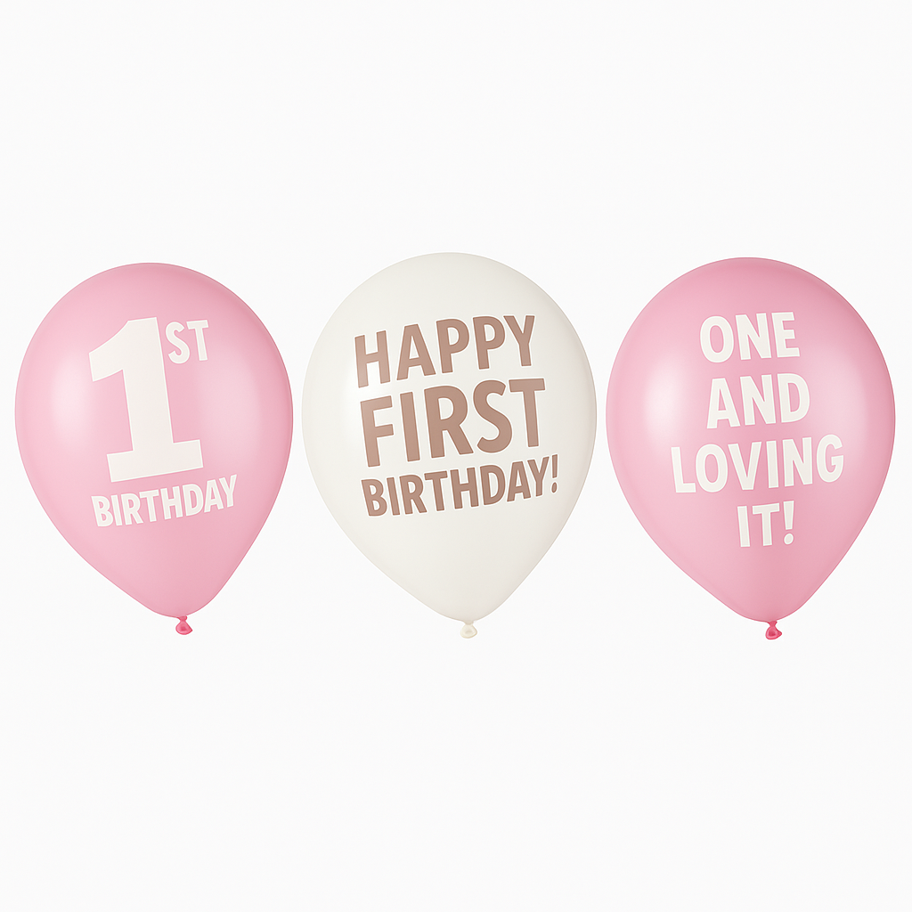 Baby's First Birthday Latex Balloons - 12", 6-Pack