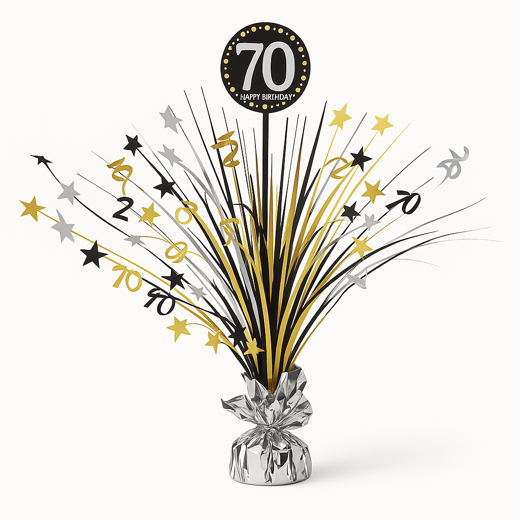 Sparkling Celebration 70th Birthday Centerpiece Spray