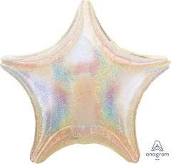 19-Inch Silver Star Prism Foil Balloon