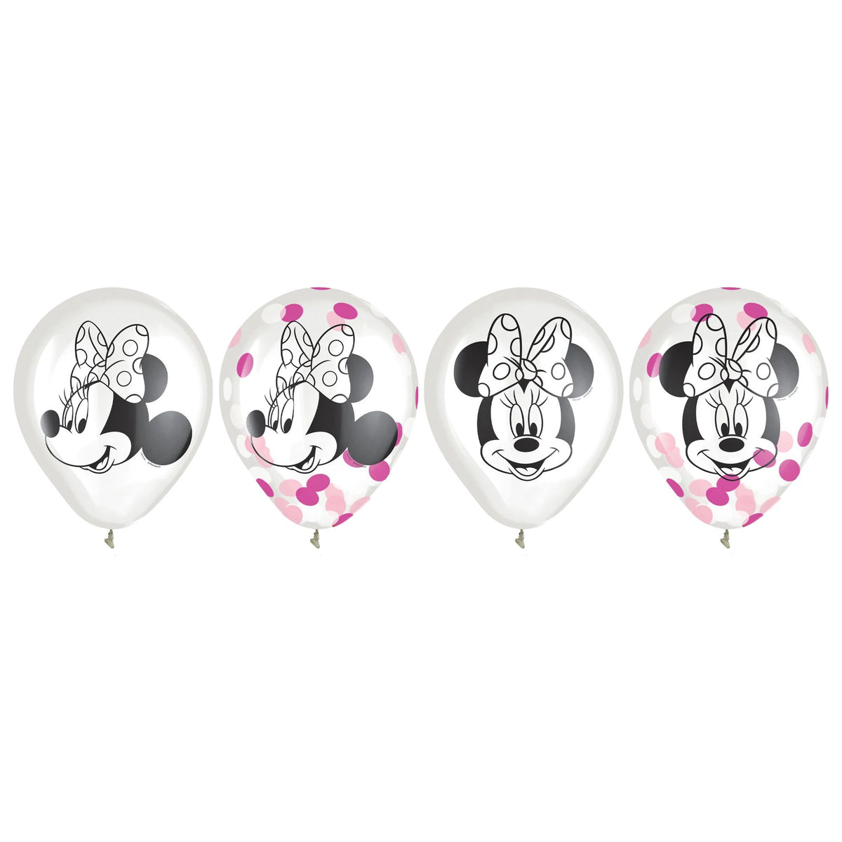 Minnie Mouse Confetti Latex Balloons - 12in, 6 Pack