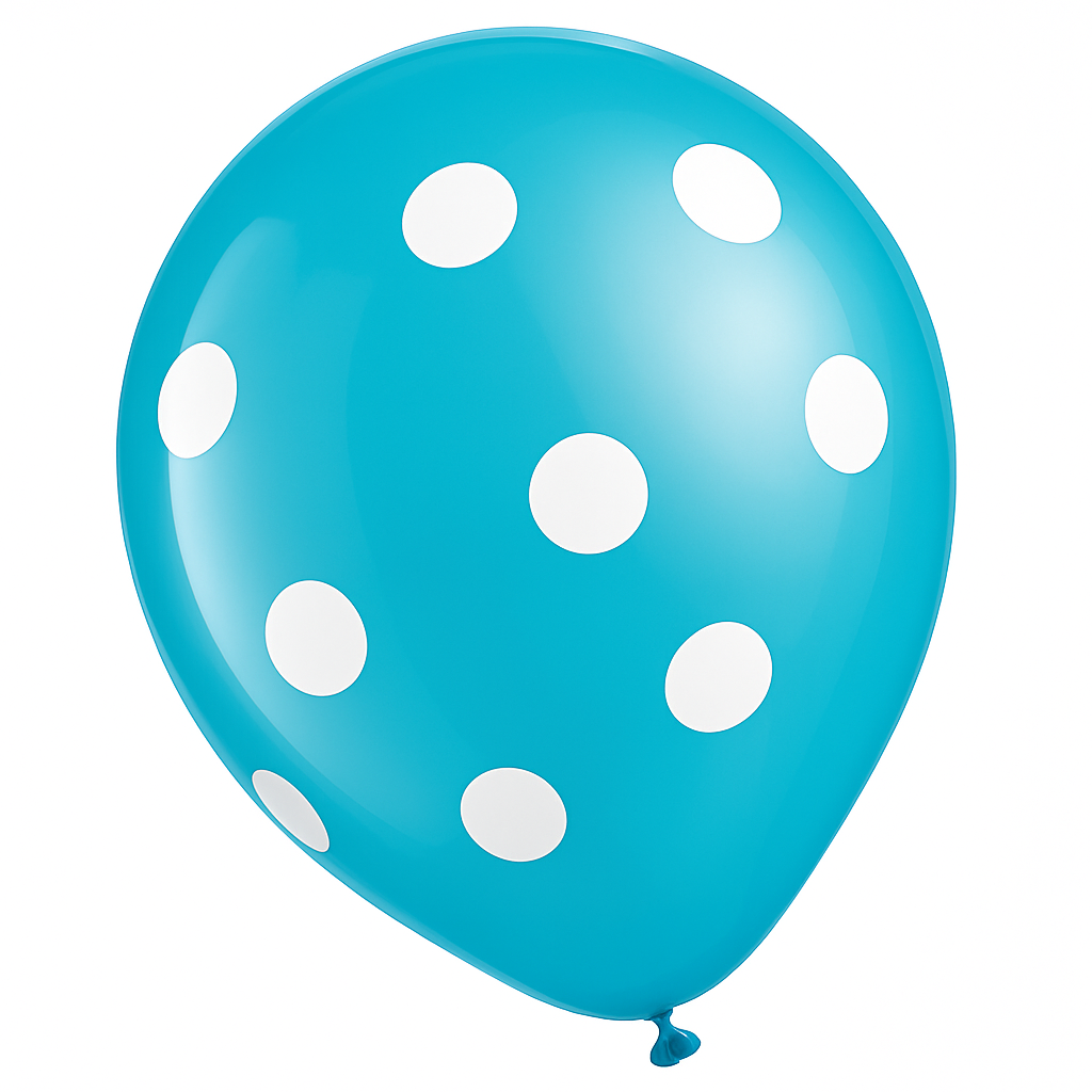 Caribbean Blue Polka Dot 12" Latex Balloons - Bulk Pack