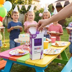 Purple Plastic Forks - 7.5 In. | 20 Count