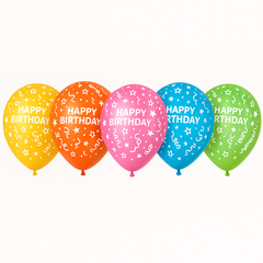 Vibrant Confetti Birthday Latex Balloons, 12-Inch, 20-Pack