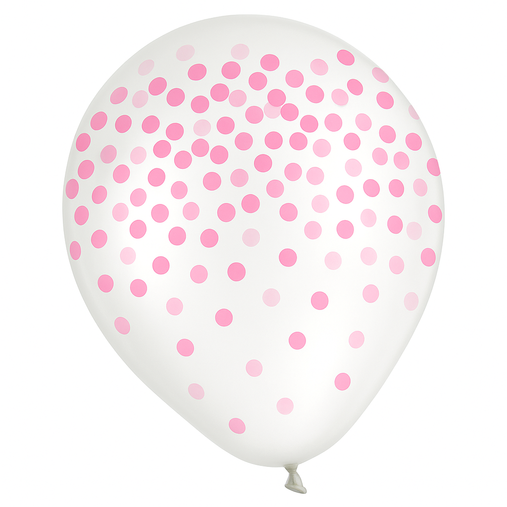 Pink Confetti Latex Balloons - Pack of 6