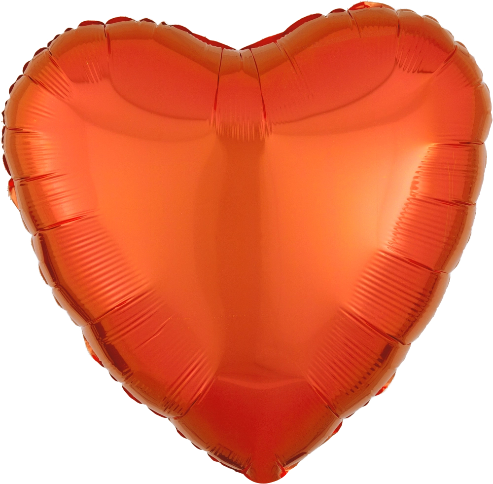 18-Inch Orange Heart Foil Balloon