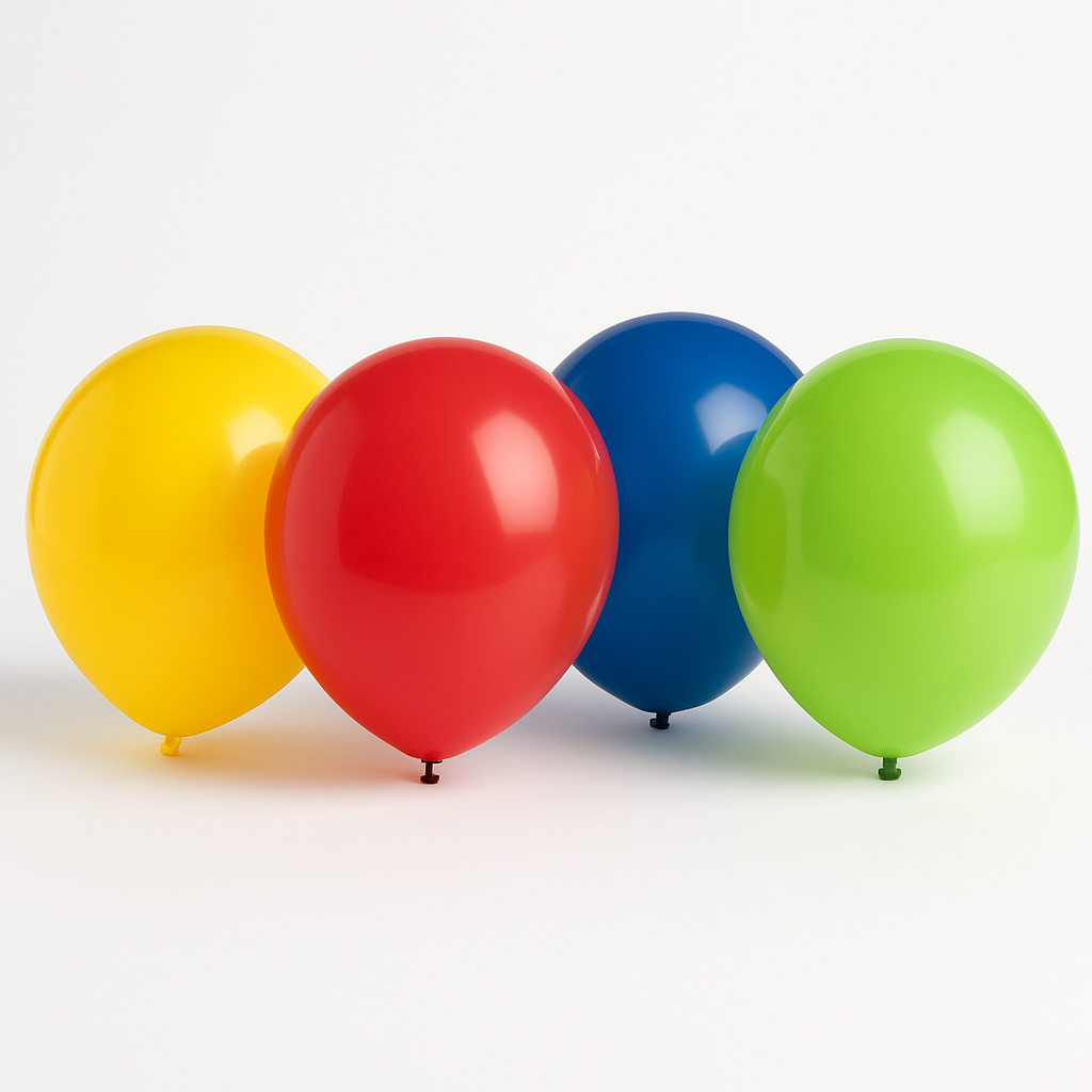 Vibrant 24" Assorted Latex Balloons, 4-Pack