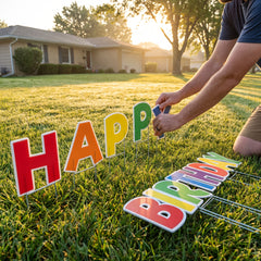 Colorful Happy Birthday Yard Sign