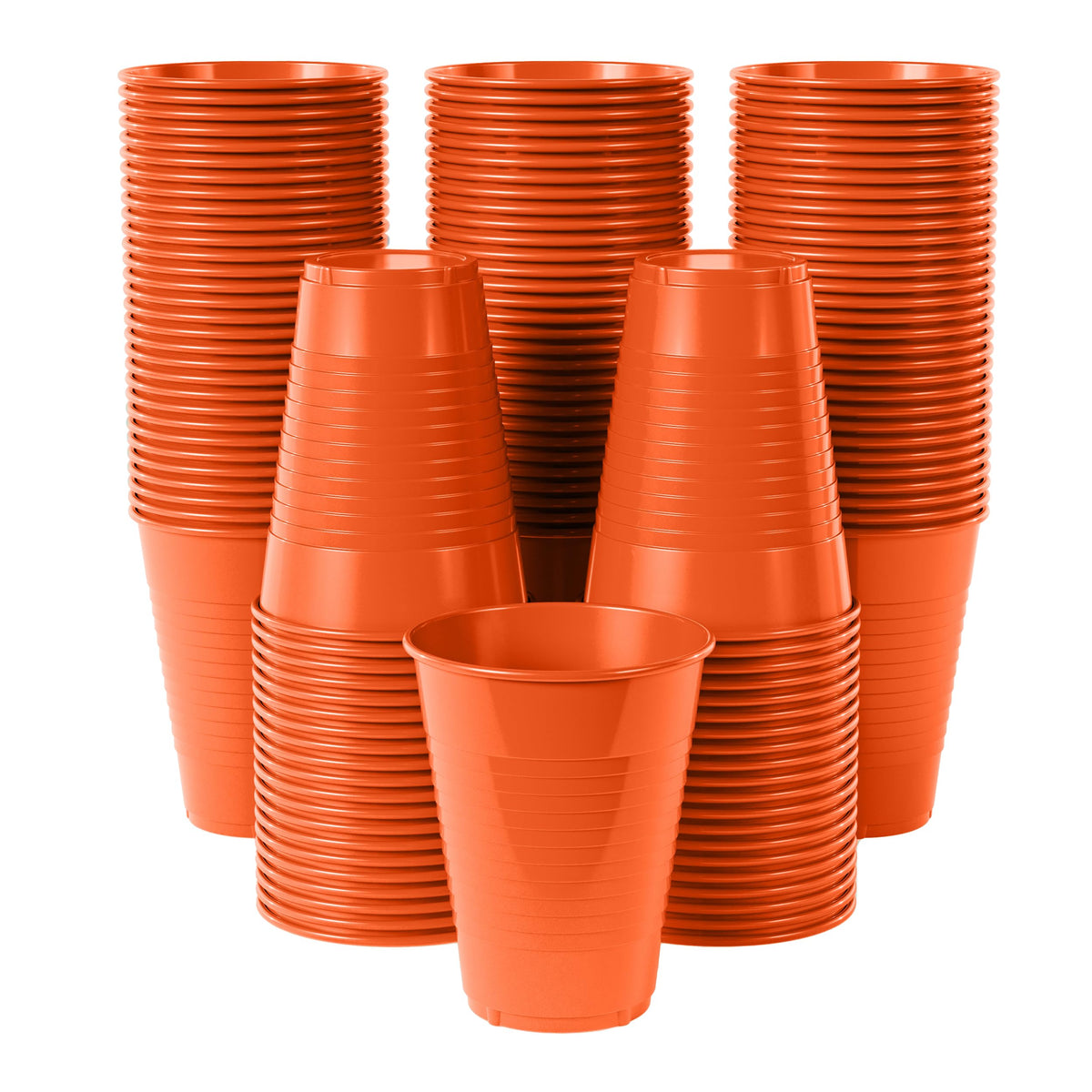 12 Oz. Orange Plastic Cups | 100 Count