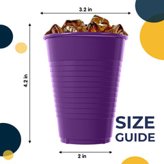 12 Oz. Purple Plastic Cups | 100 Count