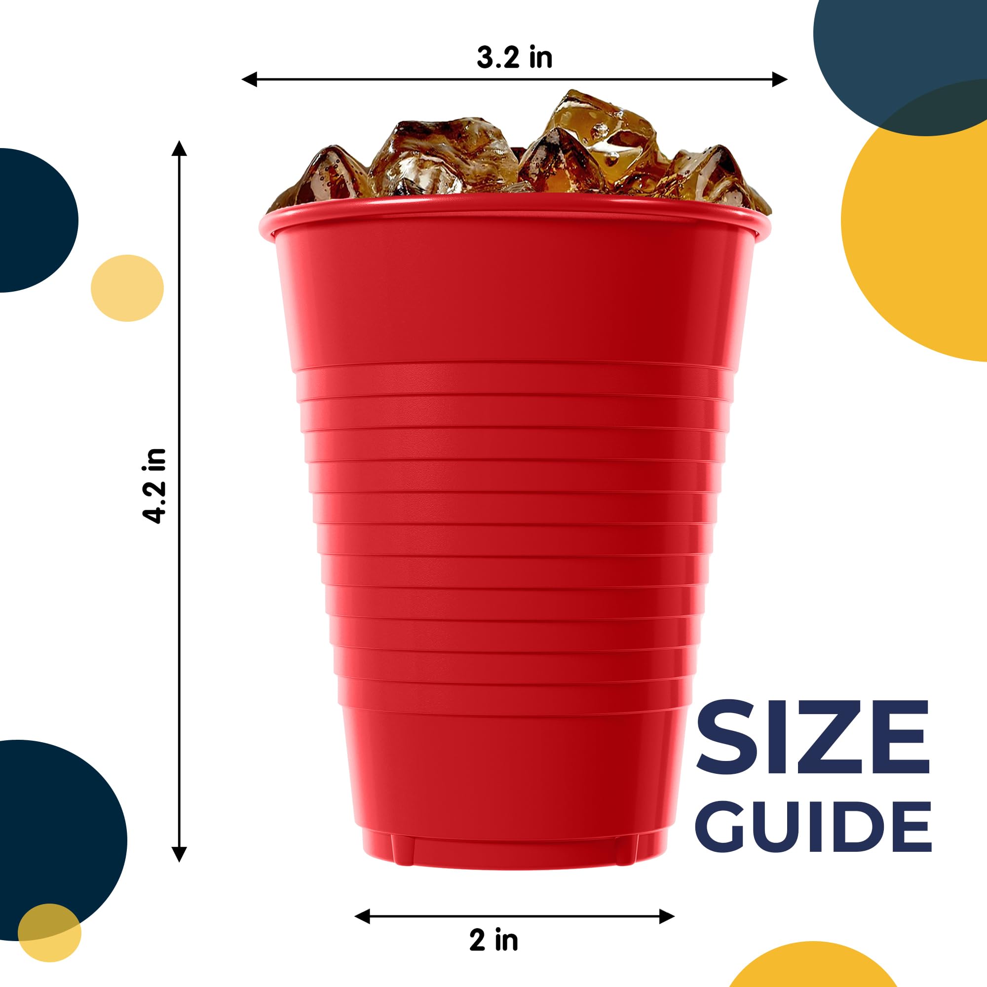 12 Oz. Red Plastic Cups | 50 Count