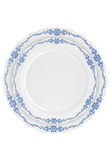 12 Oz. White/Navy Victorian Design Plastic Bowls | 120 Count