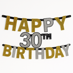 Sparkling Prismatic 30th Birthday Celebration Banner