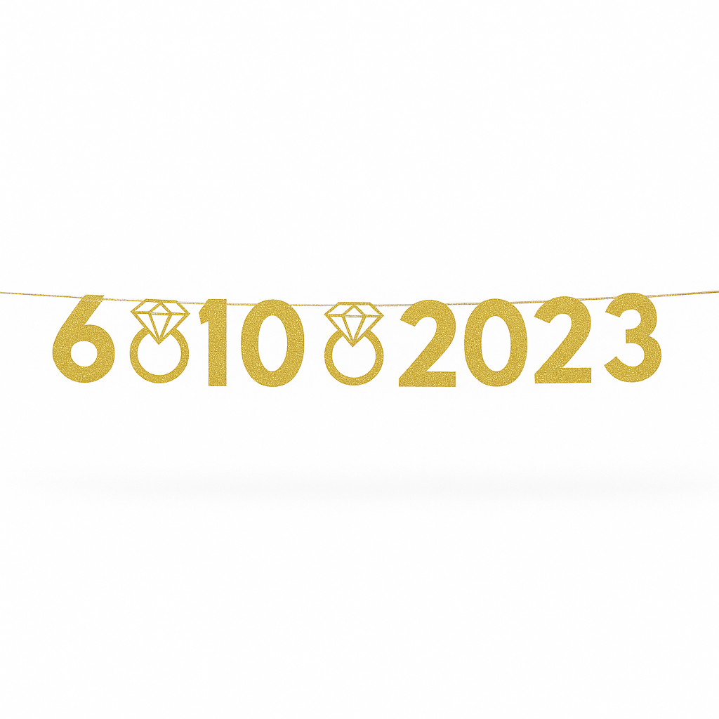 Customizable Glitter Gold Wedding Banner Kit