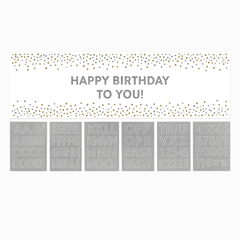Customizable Gold & Silver Confetti Dot Banner