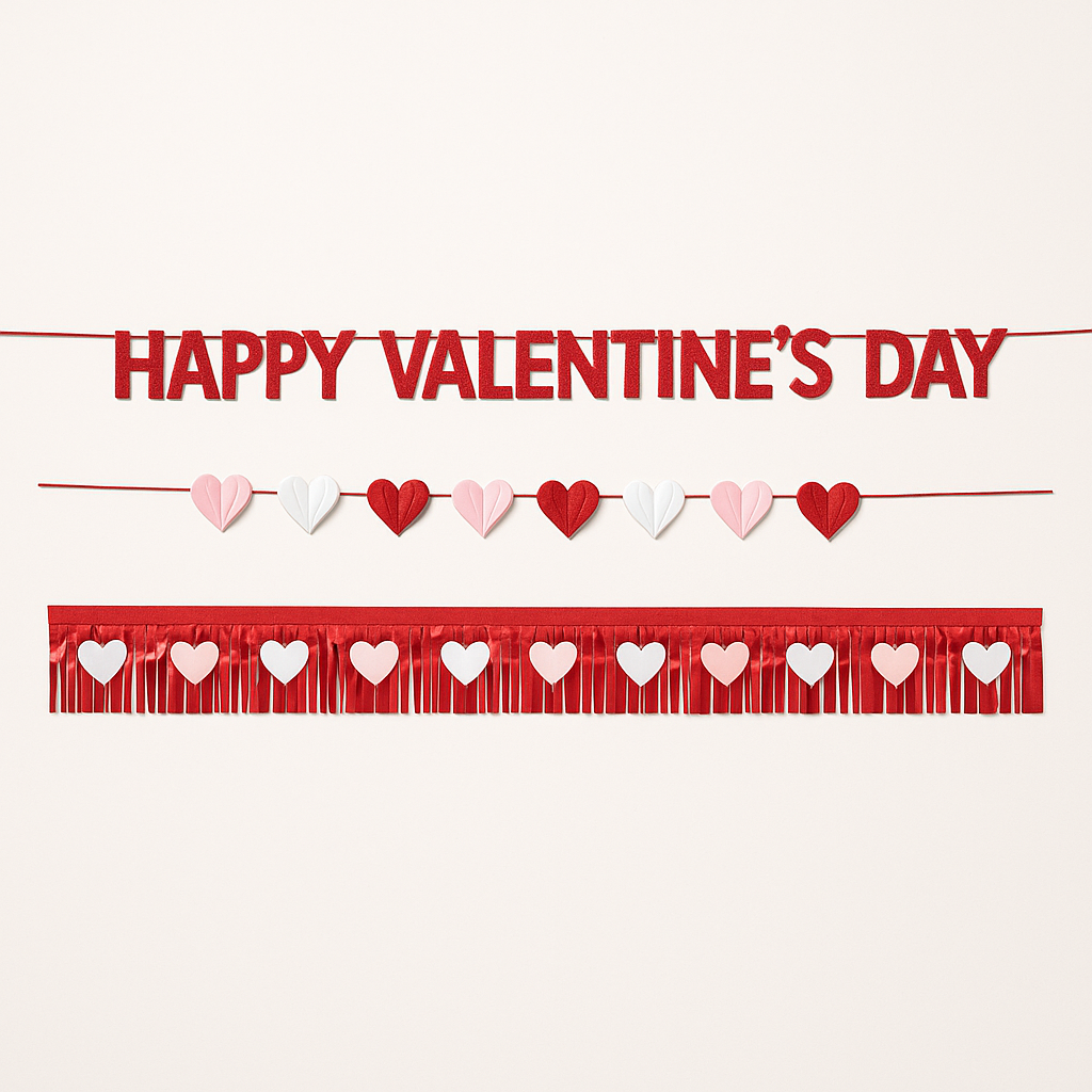 Valentine's Day Glitter Letter Banner Kit
