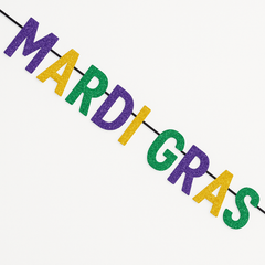 Mardi Gras Sequin Letter Banner