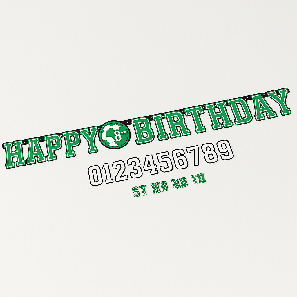 Jumbo Customizable Soccer Birthday Banner with Numbers