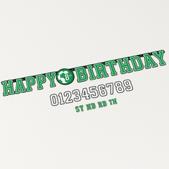 Jumbo Customizable Soccer Birthday Banner with Numbers