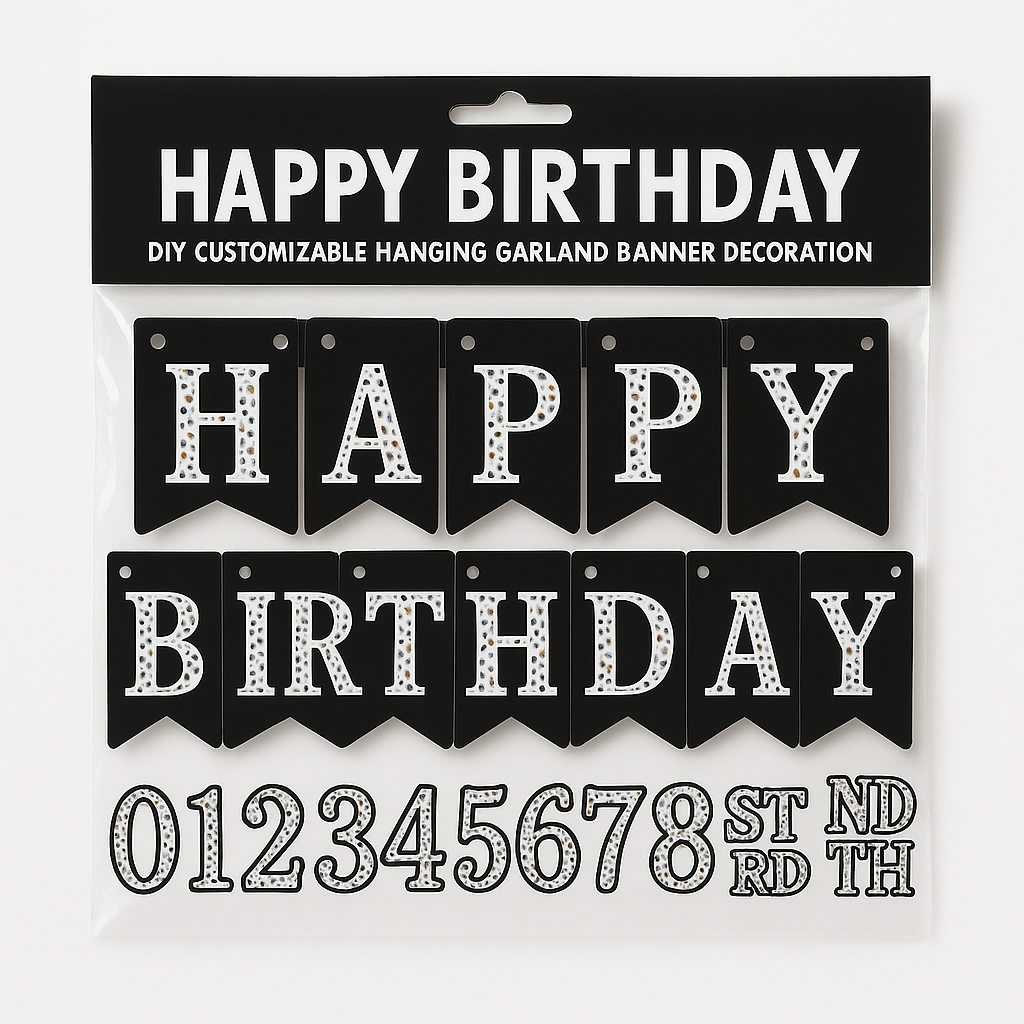 Sparkling Celebration Customizable "Happy Birthday" Banner Kit