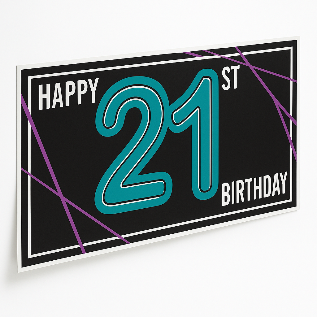 "Happy 21st Birthday" Banner - Vibrant Celebration Decor