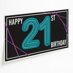 "Happy 21st Birthday" Banner - Vibrant Celebration Decor
