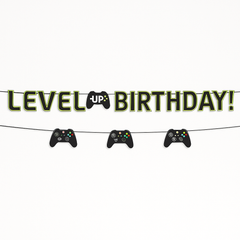 Level Up Birthday Banner Kit with Game Controller Design