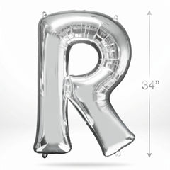 Silver Foil Letter Balloon "R"
