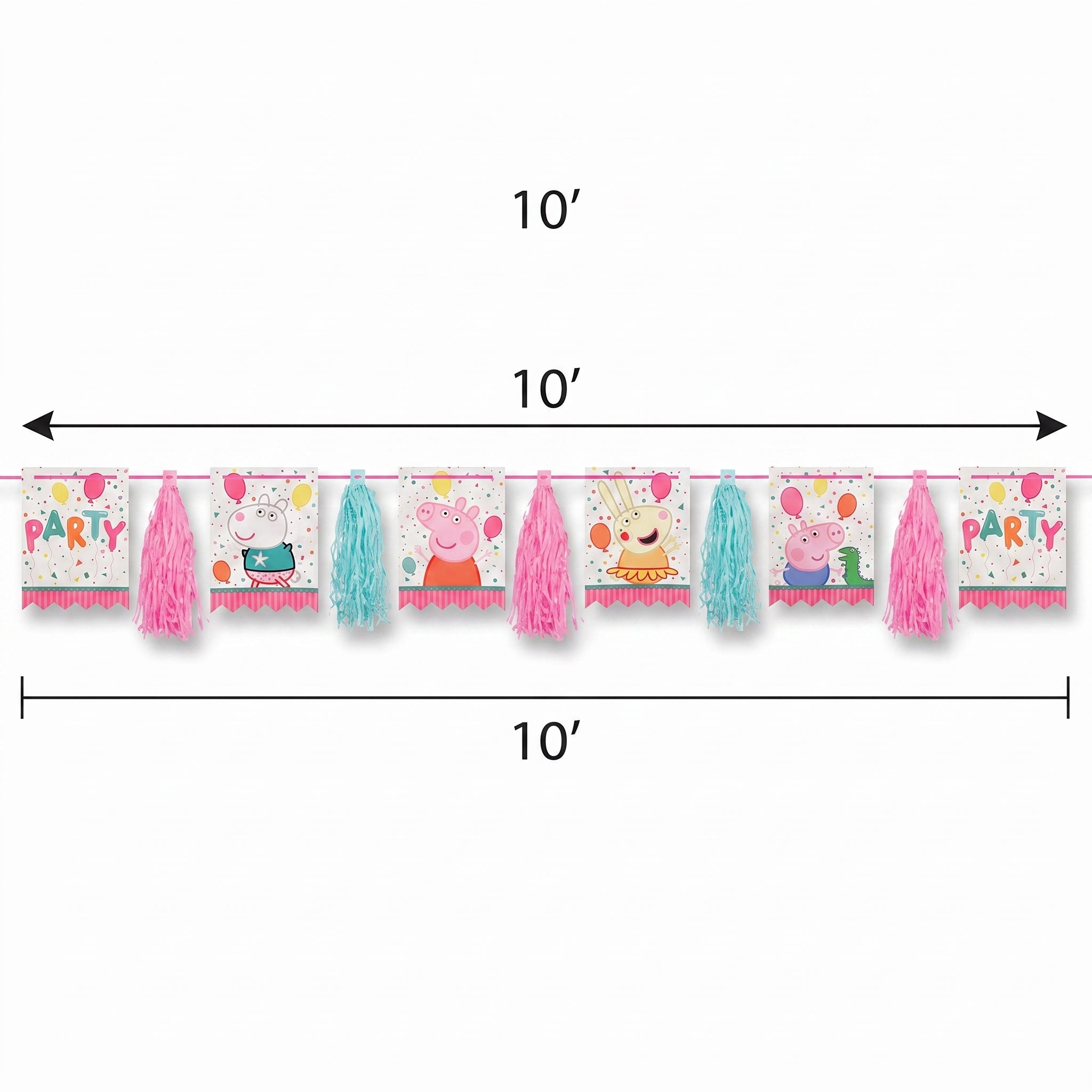 Peppa Pig Confetti Tassel Garland Decoration for Kids