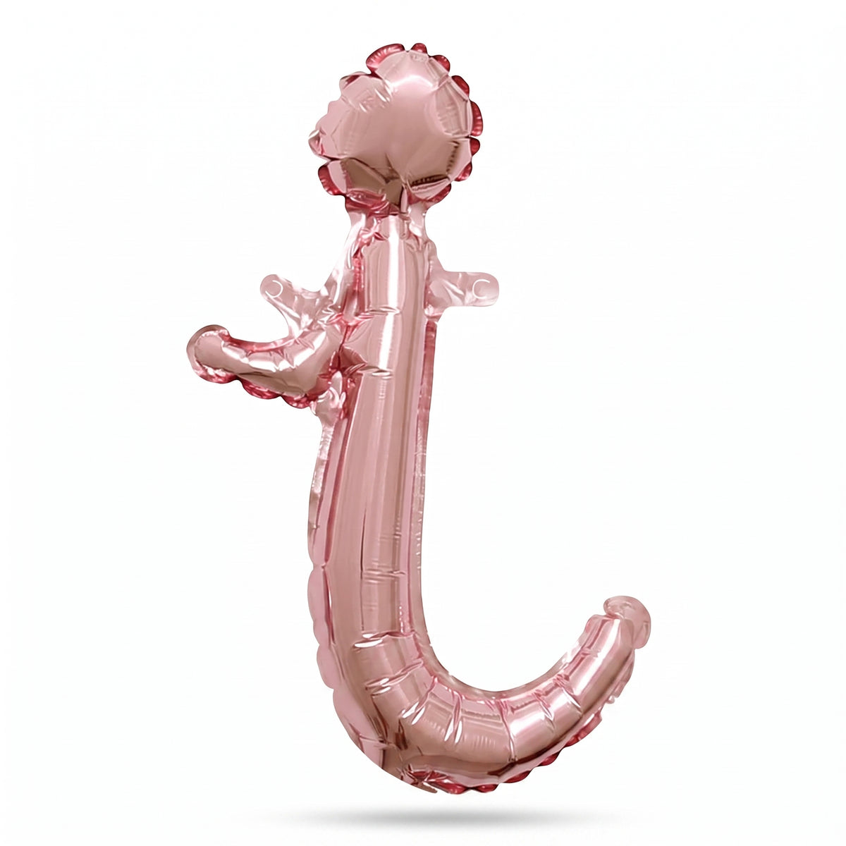 Rose Gold Cursive Letter "I" Foil Balloon - 8-Inch Air-Filled