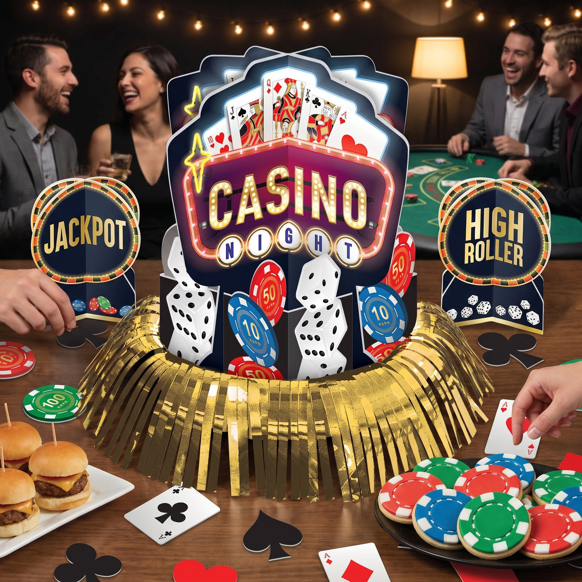 Roll the Dice Casino Table Decorating Kit - 23 Pieces