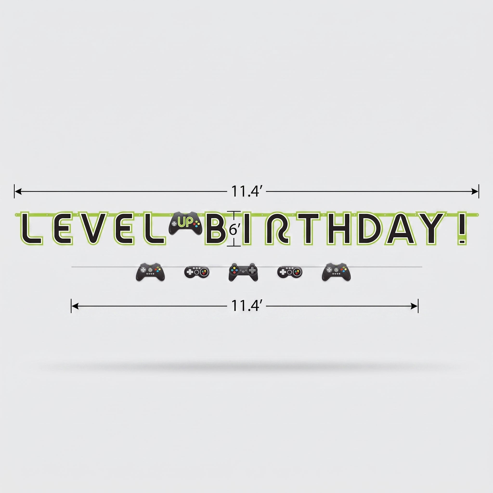 Level Up Birthday Banner Kit with Game Controller Design