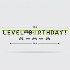 Level Up Birthday Banner Kit with Game Controller Design