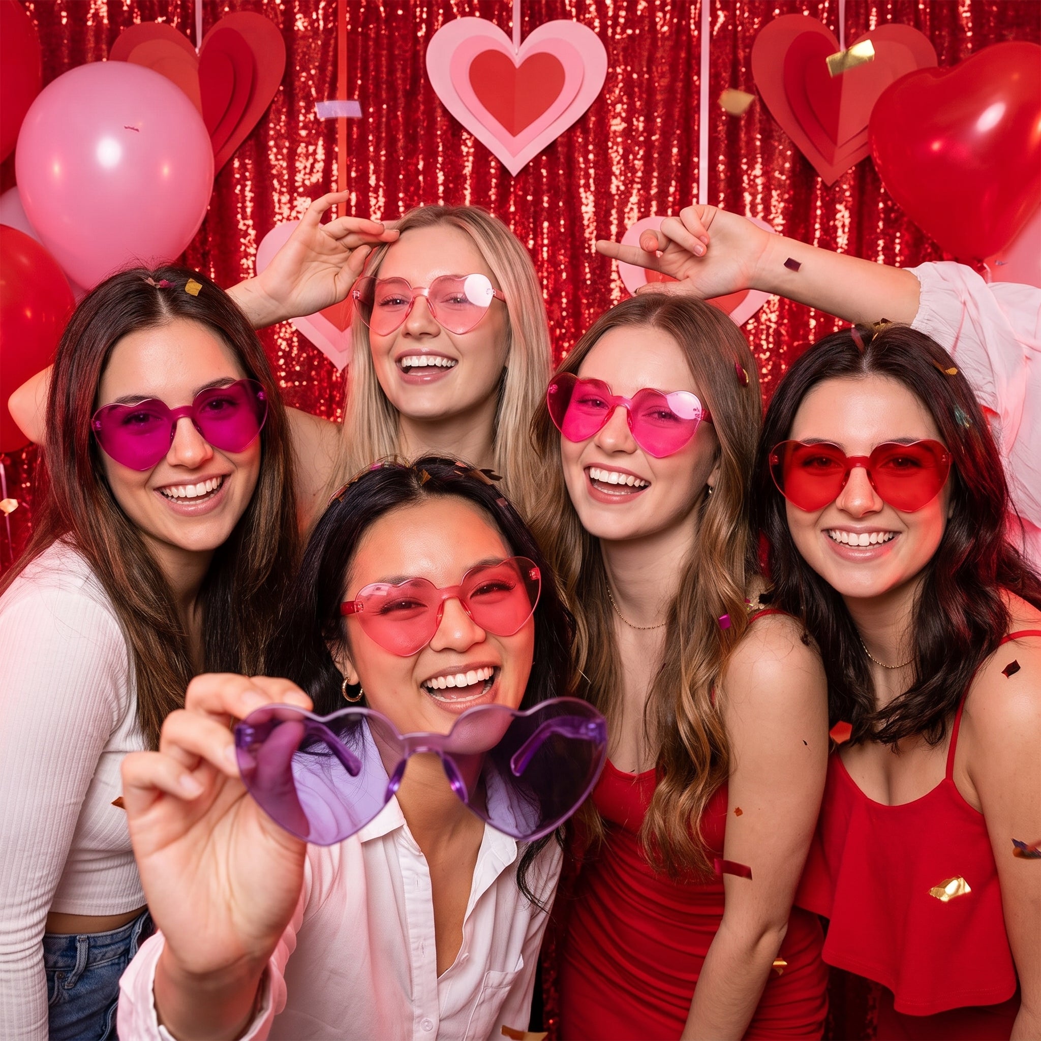 Valentine's Day Heart-Shaped Glasses Multipack - 10 Count