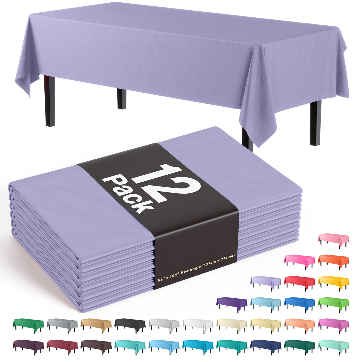 Lavender Table Covers | 12 Pack