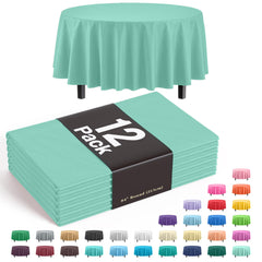 Premium Round Mint Table Covers | 12 Pack