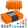 Premium Round Orange Plastic Table Covers | 12 Pack - 84 in.