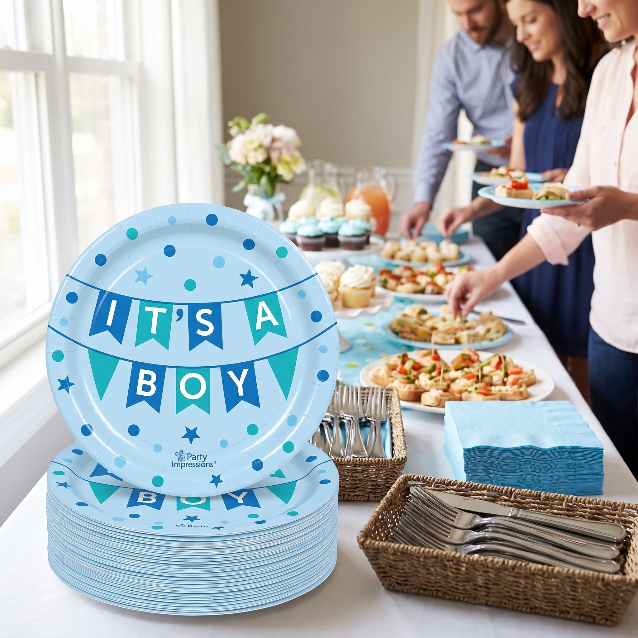 "It's a Boy" Baby Shower 8.5" Round Paper Plates