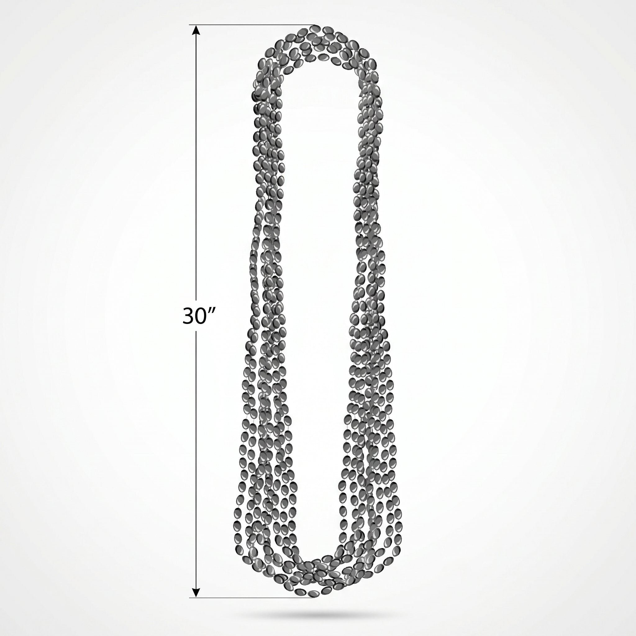 Silver Metallic Bead Necklace Set - 8 Pack