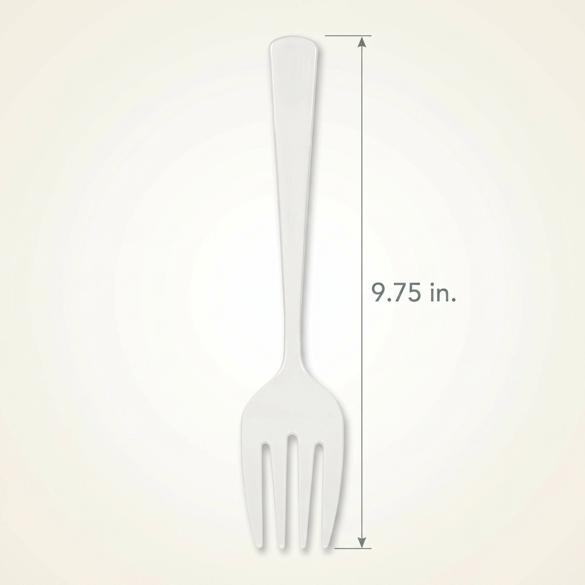 White Plastic Serving Forks 9.75 in. - Heavyweight Disposable Forks with Elegant Glossy Finish, Durable White Plastic Cutlery for Catering, Parties, Weddings