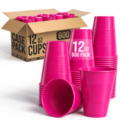 12 Oz. Cerise Plastic Cups | Case of 600