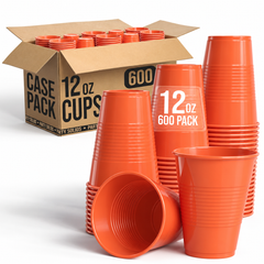12 Oz. Orange Plastic Cups | Case of 600