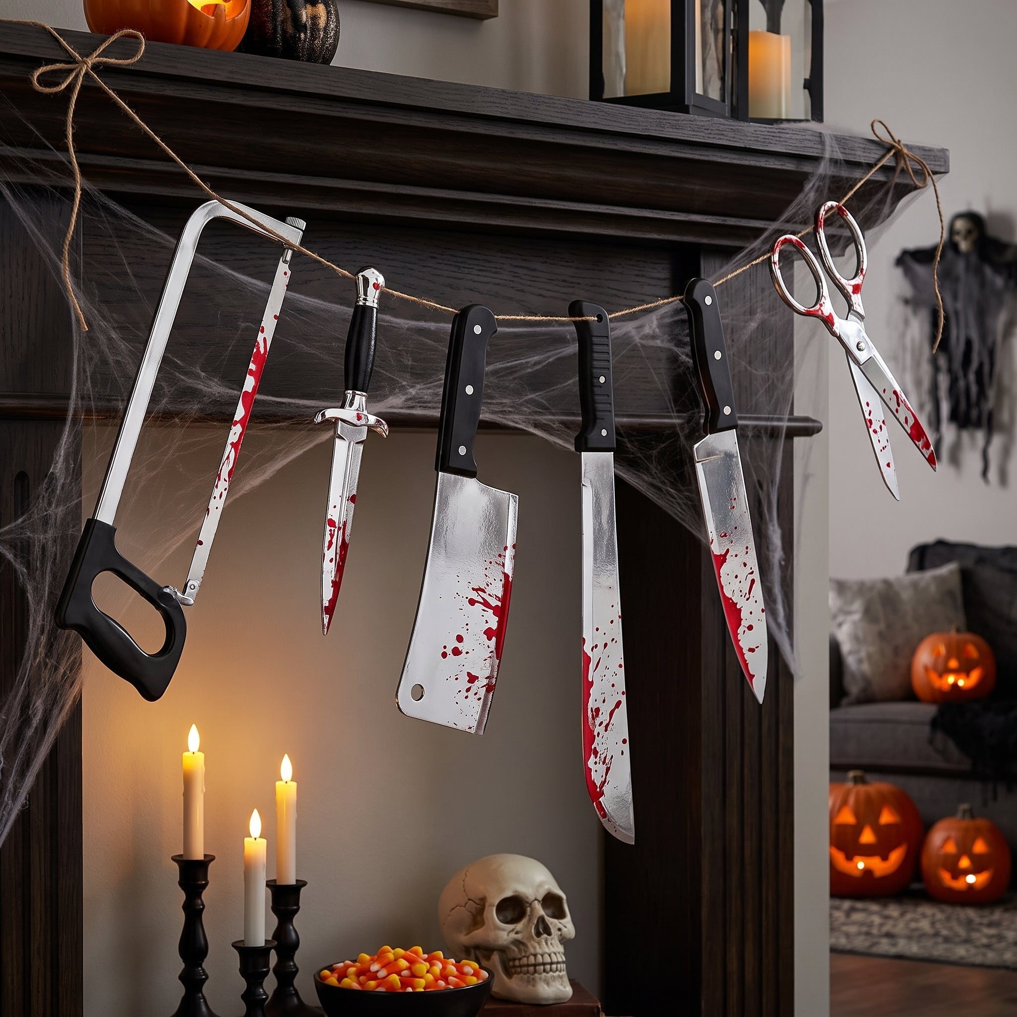 Bloody Weapons Halloween Garland Banner