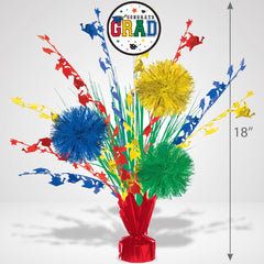 Graduation Multi-Colored Tinsel Burst Centerpiece