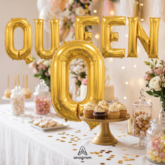 Gold Foil Letter "Q" Balloon - Metallic Party Decor