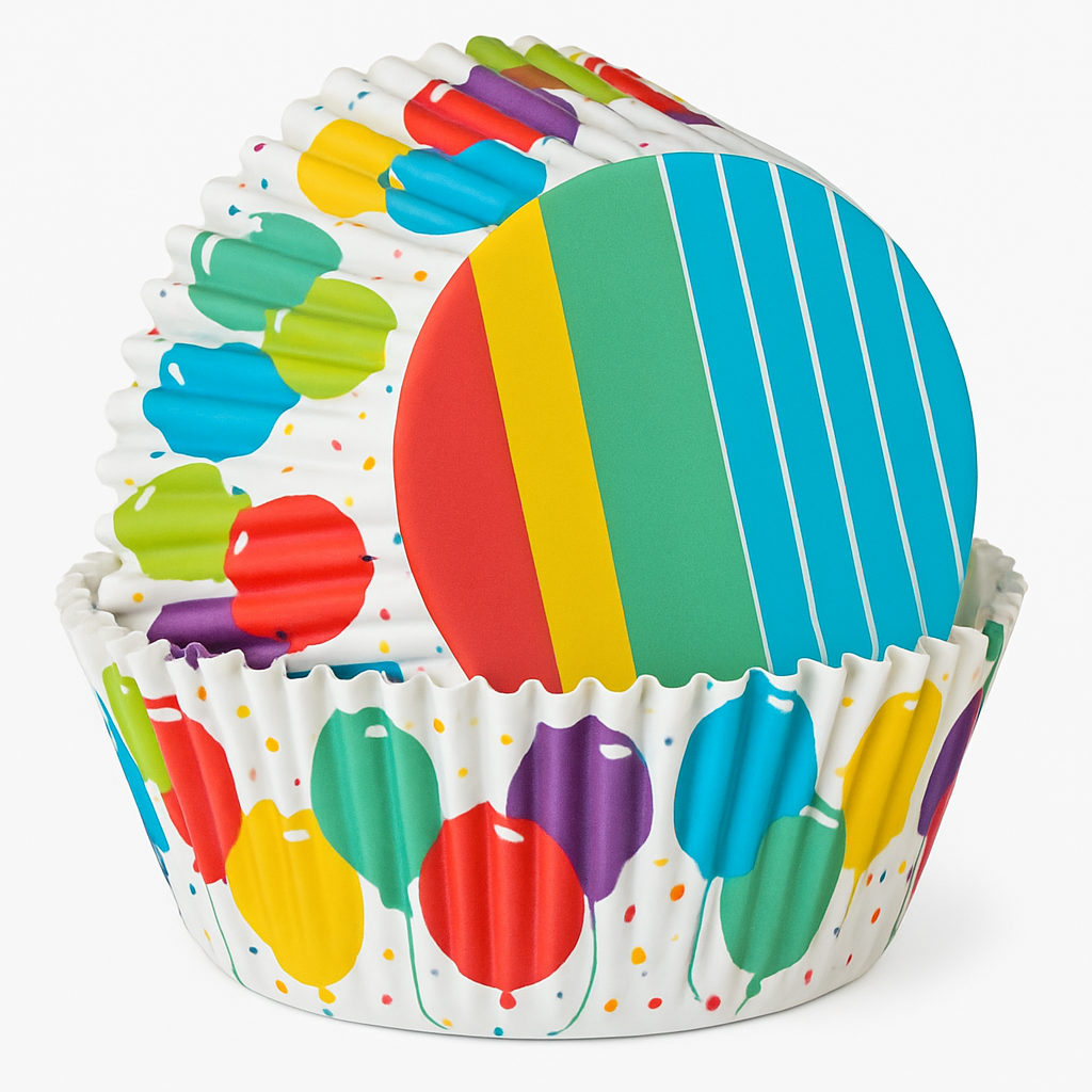 Colorful Birthday Celebration Baking Cups, 2-Inch, 17-Count