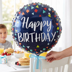 Colorful Confetti Happy Birthday Mylar Balloon - 18 Inch
