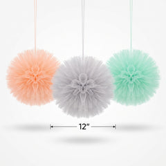 Soft Jungle Tulle Fluffy Decorations for Baby Shower - 3 Pack