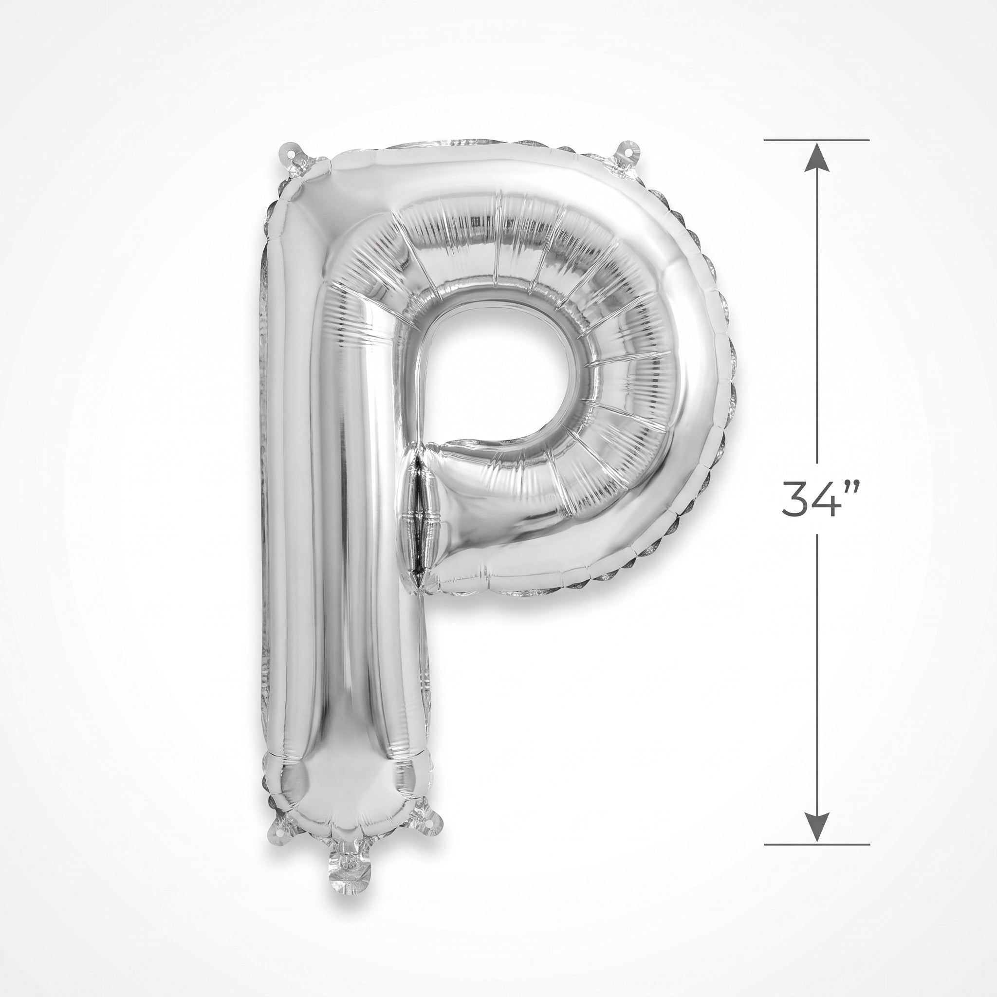 Silver Foil Letter "P" Balloon - Metallic Party Decor