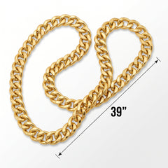 Large Gold Chain Necklace - 39 Inch Rapper Costume Accessory